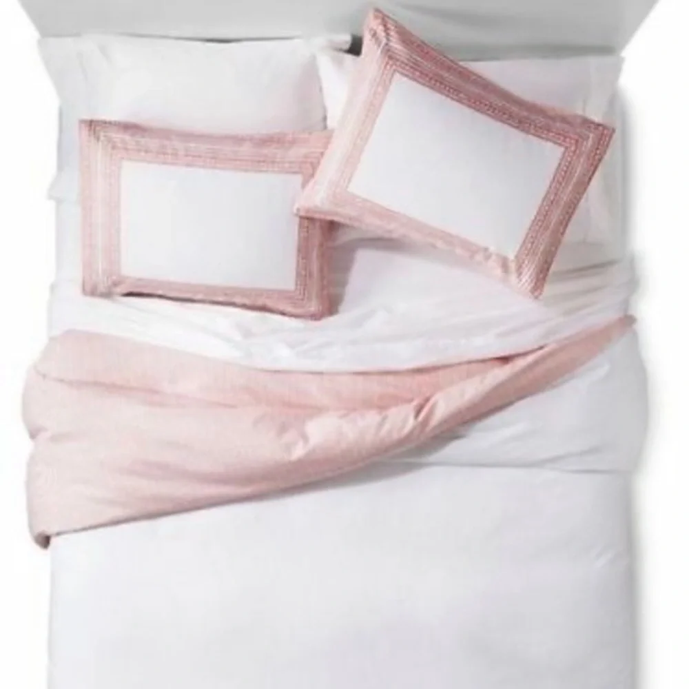 THRESHOLD 3 PIECE CORAL BORDER PRINT DUVET SET